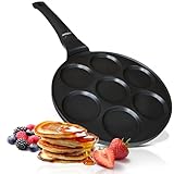 endusor Pancake Pfanne Induktion - Spiegeleipfanne Ø26cm mit 3-fach PowerShield-Beschichtung. Für alle Herdarten: Induktion Ceran Gas Elektro. Pfanne mit 4 Formen für Pancakes, Eier und Pfannkuchen