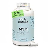 dailynature MSM Kapseln hochdosiert | 1600 mg MSM Pulver pro Tagesdosis | 365 Kapseln | Nahrungsergänzungsmittel mit Methylsulfonylmethan | vegan & ohne Zusätze | glutenfrei | laktosefrei