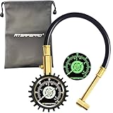 Motorrad Reifendruckmesser 60 PSI, ATsafepro Mechanischer Reifendruckprüfer mit 90 Grad Winkelspannfutter flexibler Schlauch,analoger Luftdruckmesser für Autos, Motos, Fahrräder