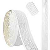 Bordüre Selbstklebend Weiß,10m x 8cm x 5mm Selbstklebende Bordüre,Tapetenbordüre Selbstklebend, Wandbordüre Selbstklebend Wasserdicht Bordüre 3D,Fliesen Bordüre Roll Border Trims für Decken Dekoration