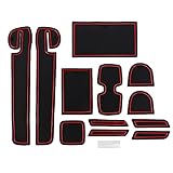 XUJIAN für Swift 2018 12 Stück rutschfeste rutschfeste im Gummi Getränkehalter Aufkleber Tür Slot Pad Tür Rille Matte - Rot