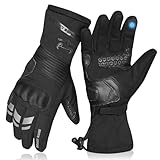 BEAST RAGE Motorradhandschuhe für Männer und Frauen, Winter-Motorradhandschuhe, wasserdicht, Winddicht, Thermisch, Touchscreen, Motorrad Handschuhe mit ganzen Fingern, rutschfest (Schwarz, S)