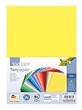 folia 6499 - Tonpapier Mix, DIN A4, 130 g/m², 100 Blatt sortiert in 25 Farben, zum Basteln und kreativen Gestalten von Karten, Fensterbildern und für Scrapbooking, Bunt