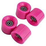 Drivstraw Skateboard-Räder, 60 x 45 mm, 78 A, Longboard-Rad-Set mit ABEC-9-Kugellagern und Abstandshaltern für Cruiser, kurzes Skateboard und Bollerwagen, 4 Stück, PU-Stahlkonstruktion (Mei Red)