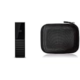WD My Book Desktop-Speicher 12 TB (Externe Festplatte, automatische Backups, Passwortschutz, Software für Social-Media und Cloudspeicher-Import) & Amazon Basics Festplattentasche, schwarz