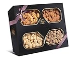 Palanci | Gesunde Snacks | 4er Premium Nussmischung 560 gr Geschenkbox | Nüsse, Pistazien, Mandeln, Cashewkerne, Haselnüsse, geröstet | Vegan | Geschenk | Nüsse Großpackung,Nüsse Mix,Geschenkset