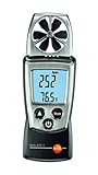 Testo 0560 4101 410-1 Flügelrad-Anemometer mit integriertem NTC Luft-Thermometer, inklusive Schutzkappe, Kalibrier-Protokoll und Batterien