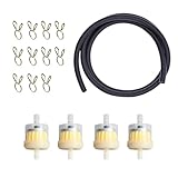 Benzinschlauch Kit, 1Meter Benzinschlauch, 4 Benzinfilter, 10 Schlauchschellen, Kraftstofffilter Schlauch, für Motorrad, Benzinfilter Roller, Benzinfilter Auto, Benzinfilter Rasenmäher
