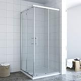 Duschkabine mit Schiebetür Dusche Eckdusche 110x70x185cm Chromoptik Duschwand Duschabtrennung Glas Duschtür Eckdusche Duschtrennwand aus Sicherheitsglas (ESG) Klar Montage auf Duschwanne & Fliese