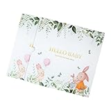 Baby Erinnerungsbuch mit Meilensteinen Fotoseiten Handabdruck Fußabdruck Abschnitte Papier Neugeborenes Geschenk Ideales Baby Erinnerungsbuch für Eltern