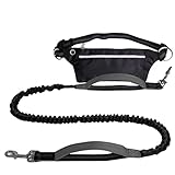 Verstellbare Führleine Freihändige Hundeleine mit Gürteltasche Reflektierende Jogginghunde Traktionsseil Ausziehbarer Bungee-Hund Hundeleine(Gray)