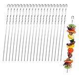 Grillspieße Schaschlikspieße Edelstahl 20 Stk 30cm Metallspieße für Fleischspieße Lange Kebab Grill Spieße Spiesse Rouladenspieße