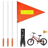 INCETUE Fahrrad Wimpel Sicherheitswimpel – Reflektierende Fahrradfahne für Kinderfahrrad & Fahrradanhänger, Hohe Sichtbarkeit Fahne für mehr Sicherheit beim Radfahren
