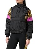 Urban Classics Damen Ladies AOP Mixed Pull Over Jacket Jacke, Mehrfarbig (Black/Leo 01945), Medium (Herstellergröße: M)