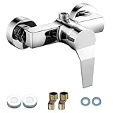 Duscharmatur Einhebelmischer Dusche Edelstahl Duscharmatur, Duschmischer mit manueller Steuerung, Sanitärventil Schalter, Badezimmerarmatur für kaltes und heißes Wasser