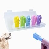6 Stück Hund Finger Zahnbürste Silikon Haustier Finger Zahnbürste für Hunde Katzen, Hunde Zähne Plaque Hund Zahnpflege mit Aufbewahrungsbox, einfache Zahnreinigung (6 Farbe, Einheitsgröße)