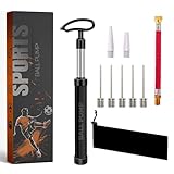 Active 100 Ballpumpe mit Nadel - Ballpumpe fußball mit Düse und Verlängerungsschlauch, ergonomisches Design, Rohr aus Aluminiumlegierung, luftpumpe für Fußball, Basketball, Volleyball, Rugby