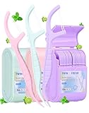 Zahnseide Sticks Minze Twin line Dental Floss 156 Stk. Advance Cleaning Zahnseide Doopelten Fäden Zahnseidesticks Zahnseide Zahnstocher mit Geschmack (Mint & Limetten) in 3 farbige Modische Reisetui