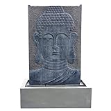 KÖHKO® Wasserspiel Buddha Höhe ca. 102 cm mit LED-Beleuchtung Wasserwand für Garten, die Terrasse und Wohnzimmer