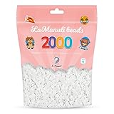 La Manuli Bügelperlen ca. 2000 Stück Midi Perlen Im wiederverschließbaren Beutel | Nachfüllset Bastelperlen Mit jeder Marke Beads kompatibel | 5 mm Steckperlen (Weiß)