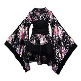 Kimono Schwarze Kimono Kimono Jacke Damen Japanischer Kimono Damen Kostüm Japanese Kimono Robe Kimono Für Frauen Rollenspielkostüme