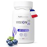 Vision 20/20: Natürliches Nahrungsergänzungsmittel für die Augengesundheit mit Heidelbeere, Lutein & Zeaxanthin – Sehschärfe & Augenermüdung – 60 vegane Kapseln (1)