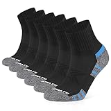 Closemate Sneaker Socken Herren&Damen Füsslinge Baumwolle Anti-Rutsch Laufsocken mit Frotteesohle Kurze Quarter Halbsocken Atmungsaktive Sportsocken 6Paar(6Schwarz, Größe L)