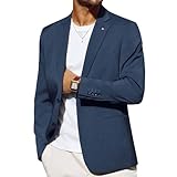PJ PAUL JONES Sakko Herren Sportlich Slim Fit Business Blazer 2 Knöpfe Anzugjacke für Hochzeit (L, Navy Blau)