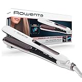 Rowenta Premium Care Brush & Straight SF7510F0 Glätteisen mit integrierter Bürste für natürliches Glätten mit Volumen, Ionenfunktion, Keratin Cashmere Beschichtung mit Arganöl