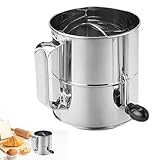 Handkurbelsieb – Edelstahl-Mehlsieb, Handkurbel-Cupcake-Sieb | Bequemer Griff Zum Backen Von Kuchen, Manuelles Qualitätsmehlsieb Für Gebäck, Kuchen, Cupcakes Und Desserts