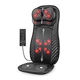 Comfier Massagesitzauflage mit Wärmefunktion, Shiatsu Massageauflage für Nacken und Rücken, Ganzkörper Rückenmassagegerät mit Vibration, Tiefenknetrollen, Massagegerät für Schulter, Taille, Geschenke