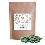 GreatVita Bio Chlorella Tabletten ca. 800 Stück - 500 mg | 400g reine Algen-Presslinge, ohne Zusätze | Vegan & Nachhaltig verpackt | Reich an Chlorophyll & Carotinoiden