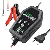 Intelligentes Autobatterieladegerät, Autobatterie-Erhaltungsladegerät,6V 12V Batterie-Erhaltungsladegerät 3A - Einsteiger-Automobil-Erhaltungsladegerät-Knopfsteuerung für Kurztrips und Geschäftsreisen