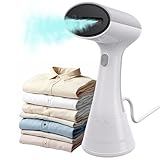 OLAYMEY Dampfglätter 1000W Bügeleisen Steamer Dampfbürste - Schnelles Aufheizen in 20s für Reisen, Büro und Zuhause,Weiß