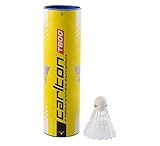 Carlton Badmintonball Tournament T800, Weiß – Blau, mittelschnell (77 Grains), für Junioren und Vereinsspieler (1x6er Dose)