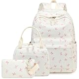 LEDAOU Schulrucksack Jungen Teenager Kinder Jugendlicher Mädchen Daypack Mädchen Freizeit Rucksack, weiße Daisy Schwarz, Rucksack (Rosa Schmetterlinge)