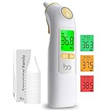 Ohrthermometer, Ohr Fieberthermometer für Baby Erwachsene (LCD-Gelb)