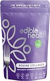 Edible Health Hydrolysiertes Rinderkollagen – Typ 1 & 3, Peptide, 18 Aminosäuren – Haut, Haare, Gelenke – Paleo, Keto, Koscher, Halal – Zertifiziert GB/EU – 400 g, 30 Tage