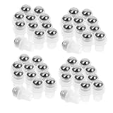 TOVINANNA 50 Stück Edelstahl Kugeln für DIY Kosmetikflaschen Auslaufsichere Rollkugeln Ersatz für Ätherische Ölbehälter Parfümbehälter Schminkdosen Transparente Pe-kunststoffhalterung