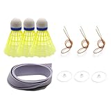 Générique Tragbarer Badminton-Trainer, zum Aufhängen, Badminton, Übungshilfe, 3,23 x 2,56 Zoll, elastisches Trainingsgerät mit Glowing Rebounder Set für Anfänger, Sportübungen