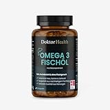 Doktor Health Omega-3 Fischöl 2000 mg – Hochdosiert mit DHA & EPA – 90 Softgel-Kapseln – Gereinigt & laborgeprüft – Totox-Wert 3,8 (ultra-frisch) – Unterstützt Herz, Gehirn & Augen – Kein Fischgeruch