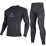 UNIQUEBELLA Upgrade-Version Thermounterwäsche Herren, Atmungsaktiv Schnelltrocknend Funktionswäsche Männer Flexibel Skiunterwäsche Set - Warm Thermo Unterwäsche Winter