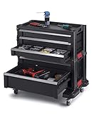 KETER Werkzeugwagen mit 5 Schubladen, schwarz, 56,2 x 28,9 x 50,2 cm