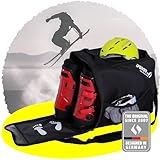 Driver13 Skischuhtasche mit Helmfach seit 2007 das Original mit über 40.000 Kunden, Bootbag für Deine Stiefel oder Snowboardboots (schwarz)
