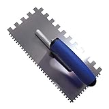 Karl Dahm Buttering-Floating Kelle, blau I Fliesen-Kelle mit 4 mm & 10 Zahnung I Glättkelle mit Softgriff I Leichtes Fliesen-Legen mit professionellem Fliesen-Werkzeug – 11563