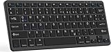 Bluetooth Tastatur Deutsche Drahtlose Tastatur Ultradünne Kompatibel mit iOS/Android/Windows System Wiederaufladbare Tastatur für iPad/iPhone//Laptop/Smartphone/Tablet/Computer /PC QWERTZ Layout