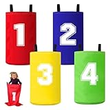 SKIKHN Sackhüpfen Säcke Kindergeburtstag Set, 4 Stück Sackhüpfen Säcke, Outdoor Spiele für Kinder Set, Hüpfsäcke für Kinder, Outdoor-Karnevalsspiele, Kartoffel-Rennsäcke, für Partys, Sportfeste