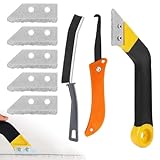 Fliesenfugen Entferner, Fugenreiniger Fugenentferner Werkzeug Fliesenfugen Entfernen Werkzeug Groove Cleaning Tools mit 5 Ersatzklingen 1 Bürsten für Wand Badezimmer Fliesen