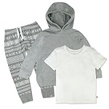 HonestBaby Playwear Outfit Sets Tops und Hosen 100% Bio-Baumwolle für Baby und Kleinkind Jungen Unisex, Fairisle Grey, 5 Jahre