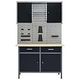Dioche Werkbank, Wandschrank, einfach zu montieren, kratzfest, frei zu halten für die Garage der Werkstatt zur Lagerung von Schrauben und Nägeln